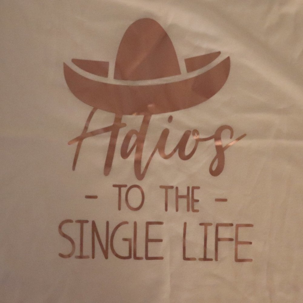 Adios To The Single Life V-Neck Tee- White-Small